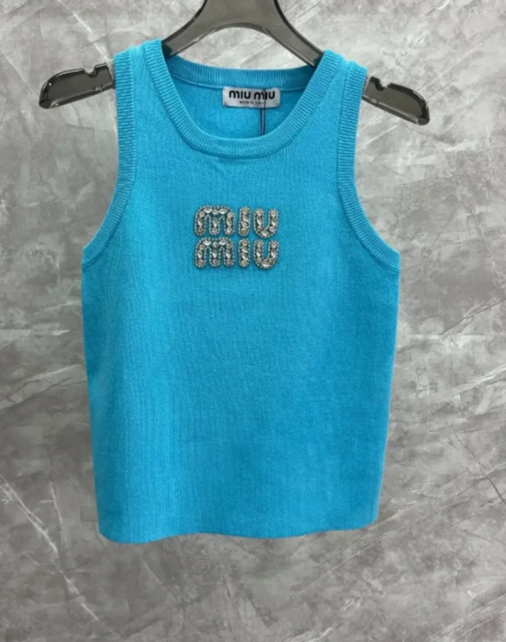 Miu Miu Knit Tank Top with Logo